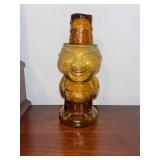 Amber Glass Figural Decanter with Stopper