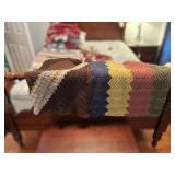Two Multicolored Handmade Crochet Blankets
