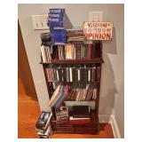 Wooden Media Shelf With CDs and Accessories