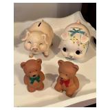 Ceramic Piggy Banks and Bears