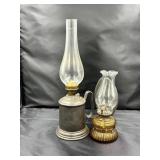 Oil Lamps with Glass Chimneys