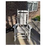 White Wooden Woven Seat Rocking Chair