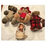 Teddy Bears and Doll Figurine