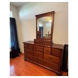 Bassett Wooden Dresser With Mirror