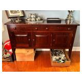 Wooden Sideboard With Drawers and Cabinets