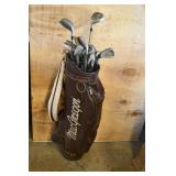 Vtg MacGregor Golf Bag with Clubs