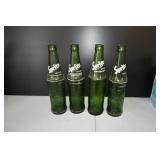 Set of 4 Dimpled Green Sprite Bottles