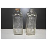 Pair of Vtg Glass Water Bottles