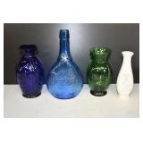 Colored Glass Vase Lot
