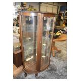 Vtg Round Front Curio Cabinet
