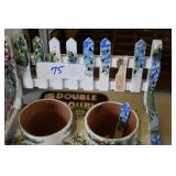 Cute Small Painted Flower Pot Bench