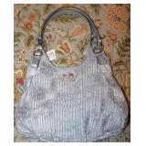 Coach Metallic Silver Textured Bag