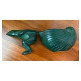Green Metal Frog Figurine