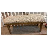 Upholstered Wood Bench With Turned Legs