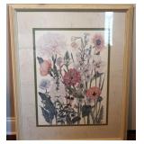 Framed Floral Artwork by Glasscock