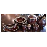 Hull Brown Drip Glazed Stoneware Set