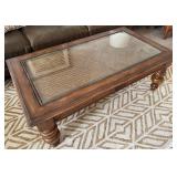 Wooden Coffee Table With Woven Detail