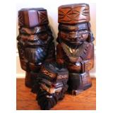 Carved Wooden Figures Set