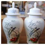 Ceramic Asian Style Lidded Vases