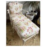 Wrought Iron Chair With Ottoman