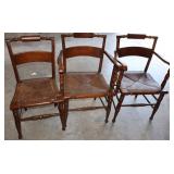 Farmhouse Rush Seat Chairs Set