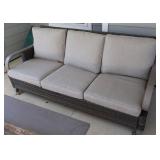 Wicker Three-Seat Sofa With Cushions
