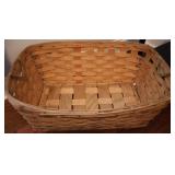 Handwoven Wooden Basket with Handles