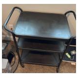 Metal Three-Tier Rolling Cart