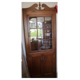 Wooden Corner Cabinet With Glass Doors