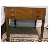 Hekman Wooden Desk with Casters