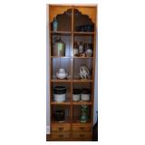 Wooden Shelf Unit With Four Drawers