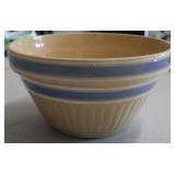 Yellowware Mixing Bowl with Stripes