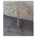 Metal Side Table with Leaf Design