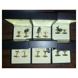 6 Sets Alfred Dunhill Sterling Silver Cufflinks