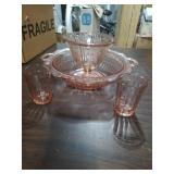 4 pcs Pink Glass