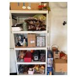 Shelf With Holiday Decor and Kitchenware