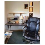 Office Chair, Desk Organizers, and Lamp