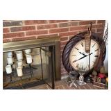Decorative Clock, Candle Holder, and Accents