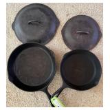 Cast Iron Skillets with Lids Set
