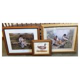 Framed Duck-Themed Artwork Trio