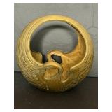 Solid Brass Swan Motif Sculpture