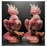 Pink Cockatoo Ceramic Figurines