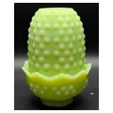 Fenton Vaseline Glass Fairy Lamp