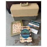 Fishing Tackle Box with Contents and Books