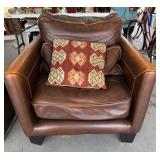 Brown Faux Leather Armchair