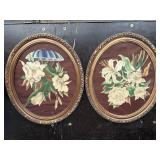 Floral Prints in Oval Frames