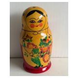 Five Painted Wooden Matryoshka Dolls