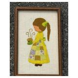 Framed Embroidered Textile Art