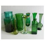 Green Glass Vases
