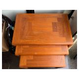 Three Stacking Teak Tables
